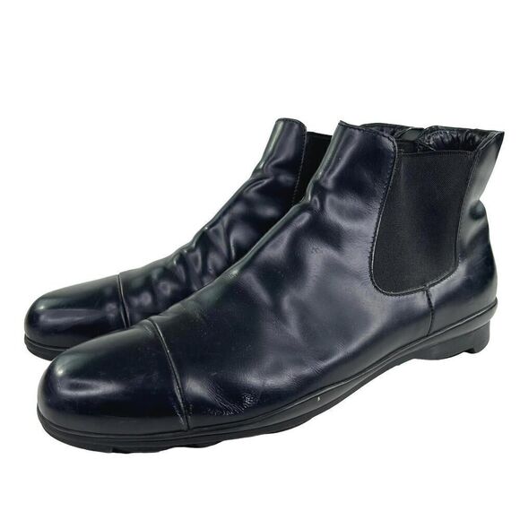 PRADA MAINLINE Black Leather Ankle Boot US 8.5 UK 7.5 Men's Chelsea Boots - Picture 1 of 10